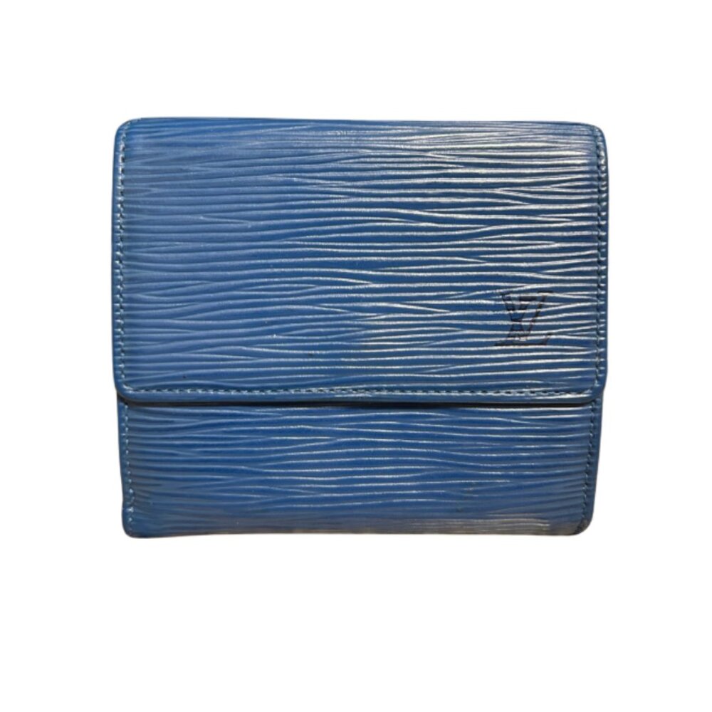 Vintage Louis Vuitton Blue Epi Leather Trifold Wallet